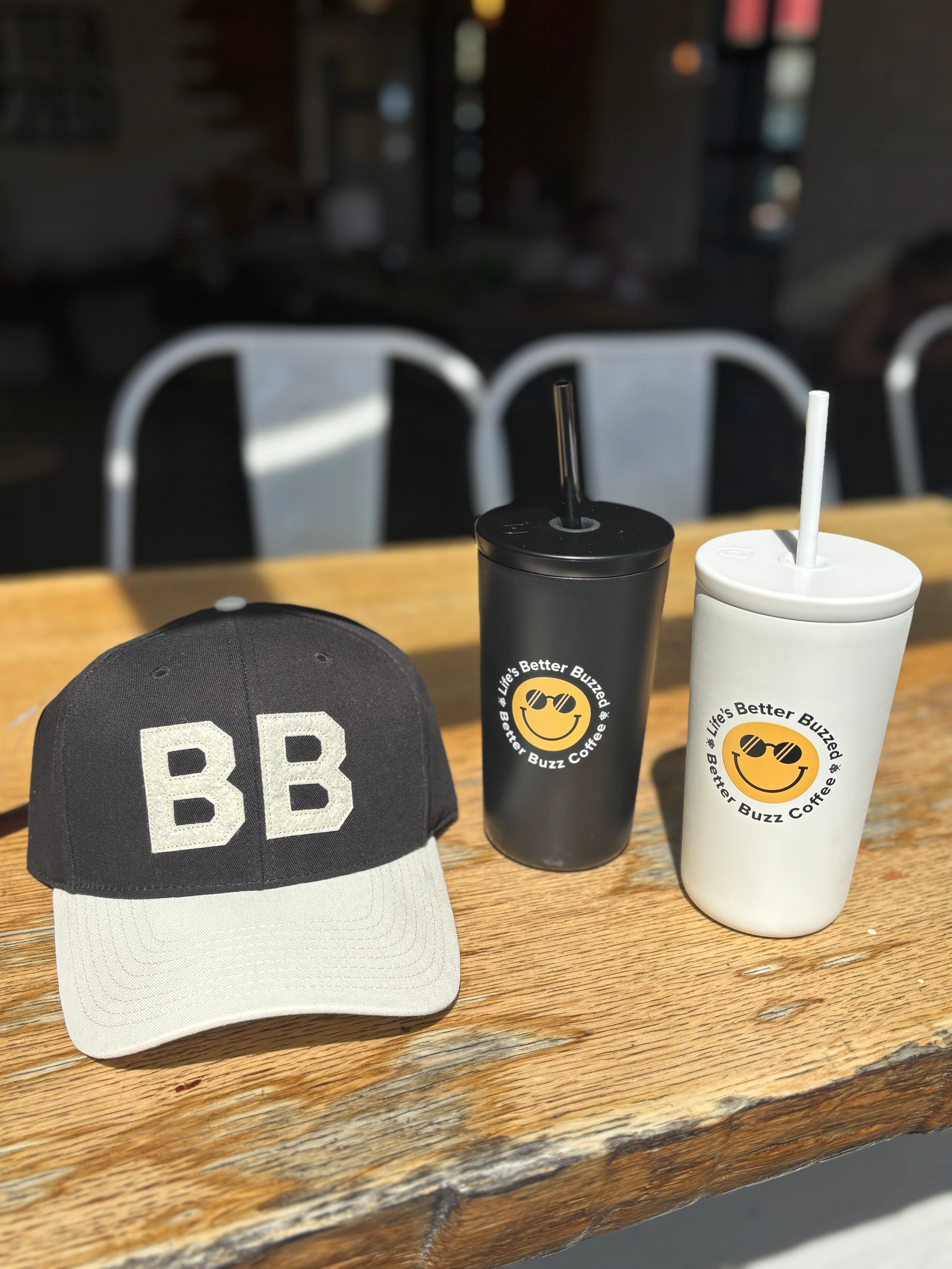 Black Smiley Tumbler with Straw - 16 oz - Image 3
