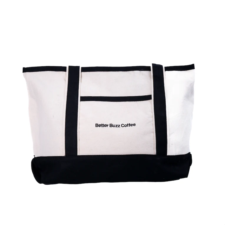 Embroidered Black & Neutral Tote - Image 2
